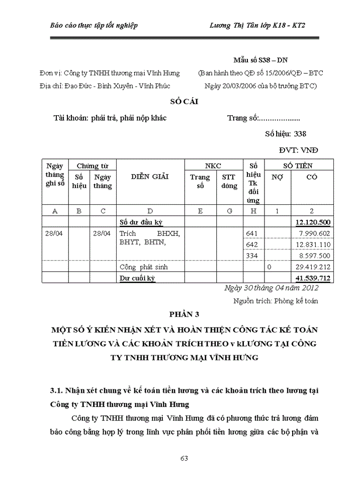 image for page Kế toán tiền lương và các khoản trích theo lương tại Công ty TNHH Vĩnh Hưng