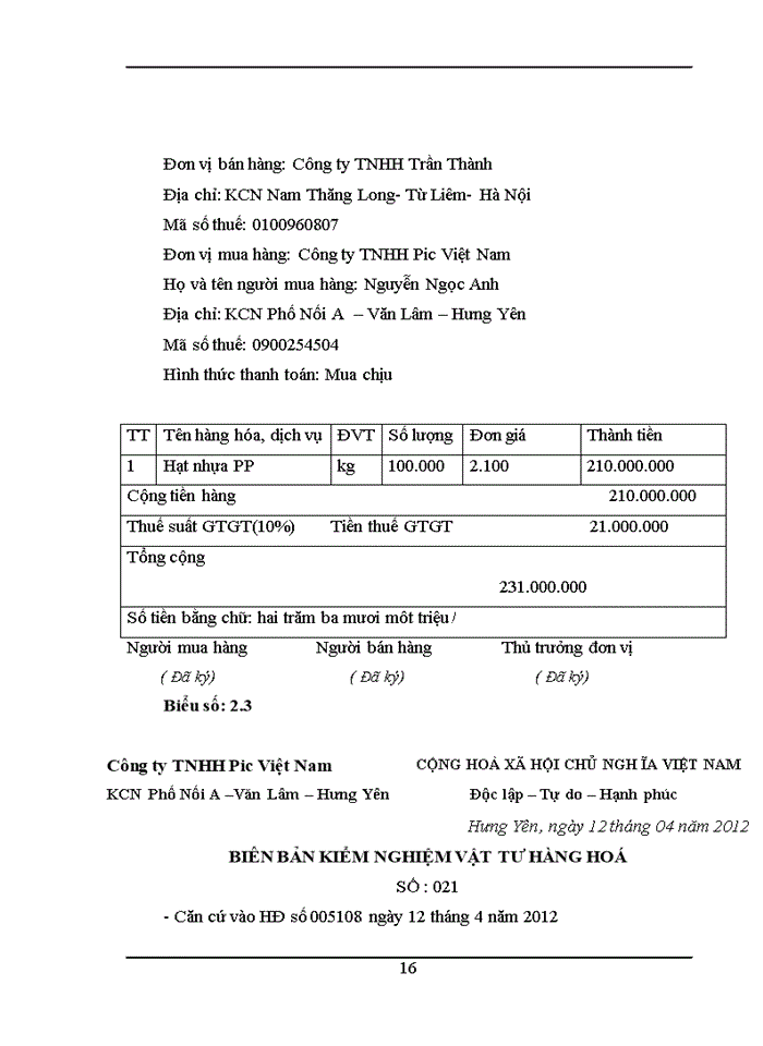 image for page Hoàn thiện kế toán nguyên vật liệu tại công ty TNHH Pic Việt Nam