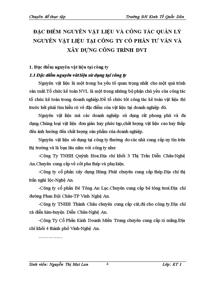 image for page Kế toán nguyên vật liệu tại Công Ty Cổ Phần Tư Vấn Và Xây Dựng Công Trình DVT