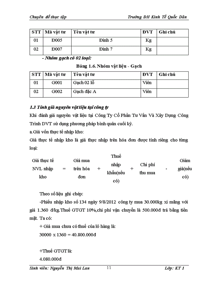 image for page Kế toán nguyên vật liệu tại Công Ty Cổ Phần Tư Vấn Và Xây Dựng Công Trình DVT