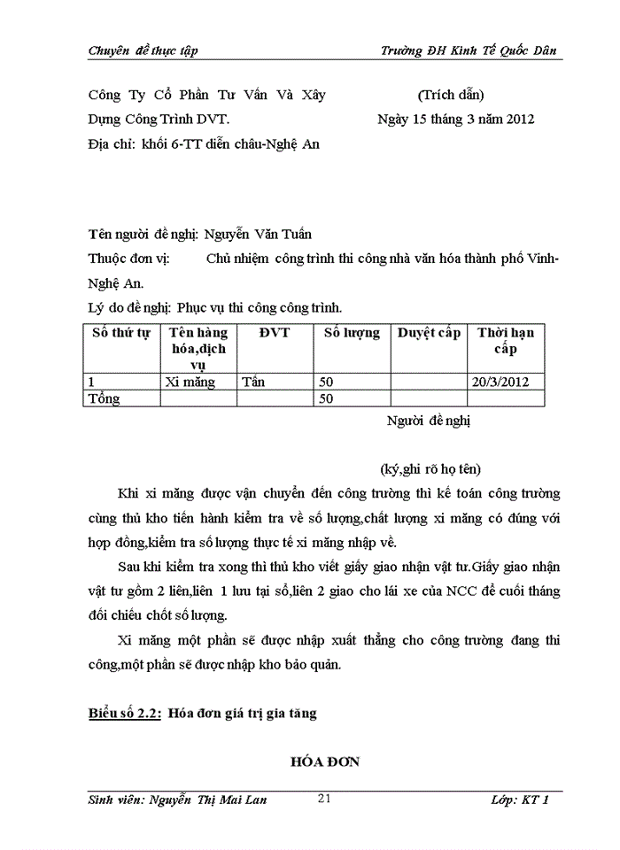 image for page Kế toán nguyên vật liệu tại Công Ty Cổ Phần Tư Vấn Và Xây Dựng Công Trình DVT