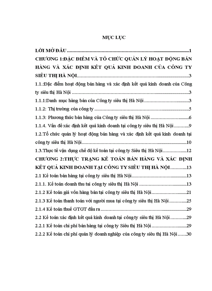 image for page Hoàn thiện công tác kế toán bán hàng và xác định kết quả kinh doanh tại Công ty Siêu Thị Hà Nội