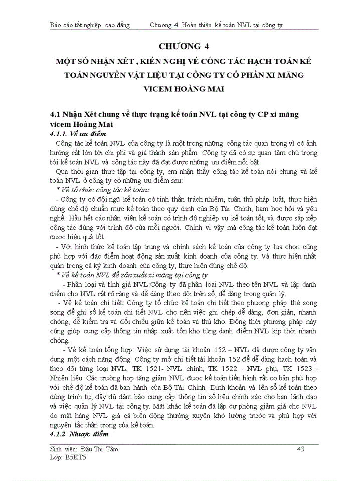 image for page Kế toán kế toán nguyên vật liệu tại công ty CP xi măng Vicem Hoàng Mai