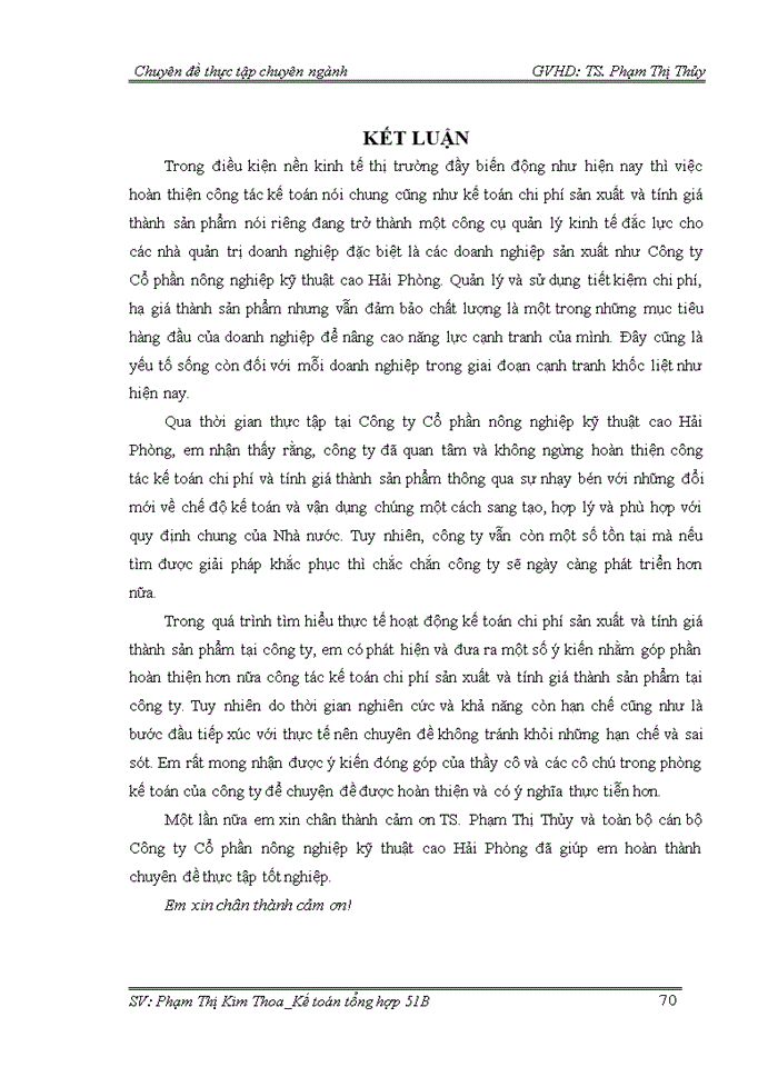 image for page Hoàn thiện kế toán chi phí sản xuất và tính giá thành sản phẩm tại Công ty Cổ phần nông nghiệp kỹ thuật cao Hải Phòng