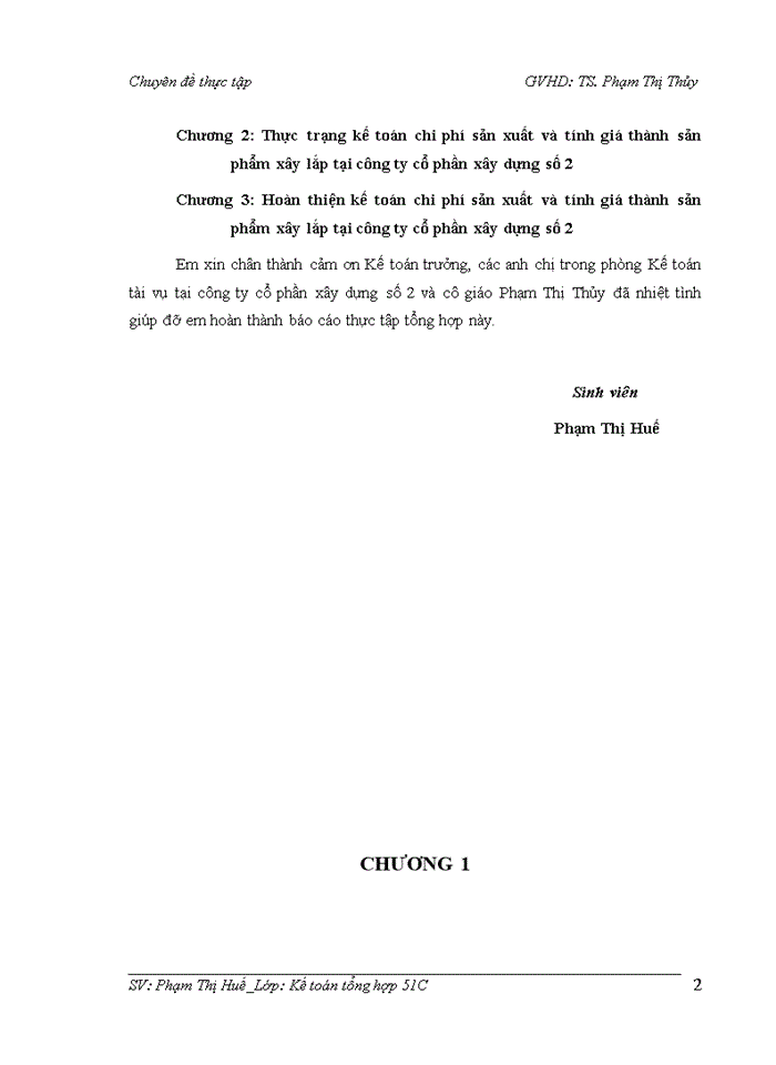 image for page Hoàn thiện kế toán tập hợp chi phí sản xuất và tính giá thành sản phẩm xây lắp tại công ty cổ phần xây dựng số 2