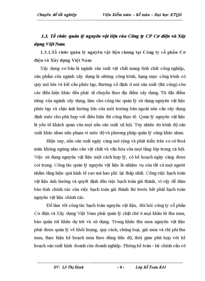 image for page Hoàn thiện hạch toán nguyên vật liệu tại Công ty Cổ phần cơ điện và xây dựng Việt Nam