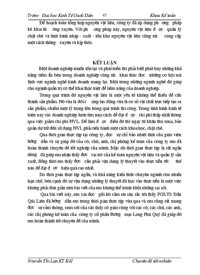 image for page Hoàn thiện kế toán nguyên vật liệu tại Công ty Cổ phần thương mại Long Phú Quý