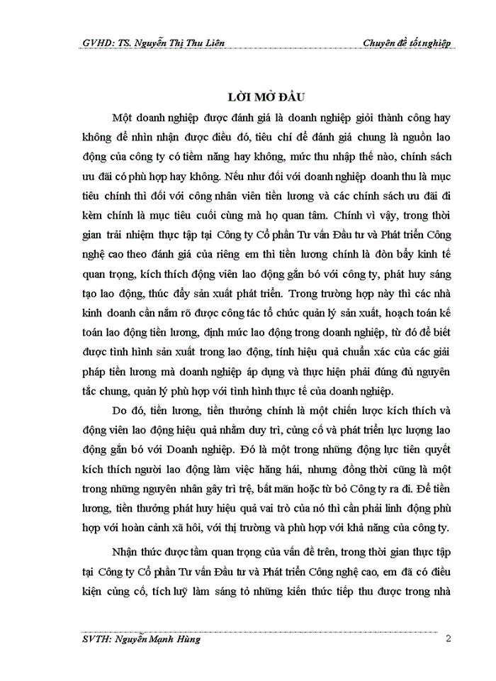 image for page Hoàn thiện kế toán tiền lương và các khoản trích theo lương tại công ty cổ phần tư vấn đầu tư và phát triển công nghệ cao