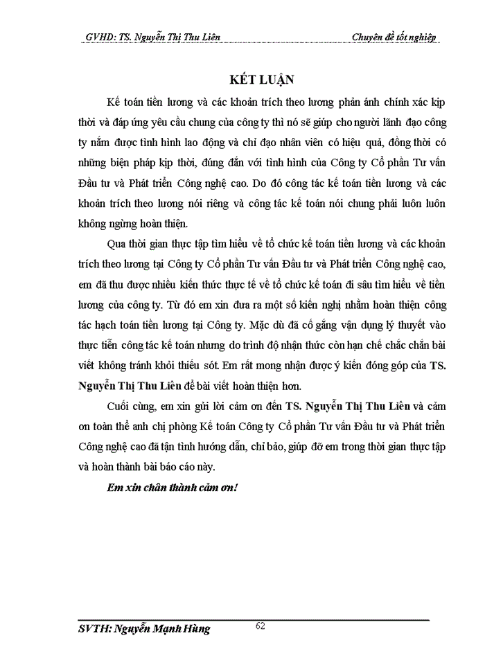 image for page Hoàn thiện kế toán tiền lương và các khoản trích theo lương tại công ty cổ phần tư vấn đầu tư và phát triển công nghệ cao