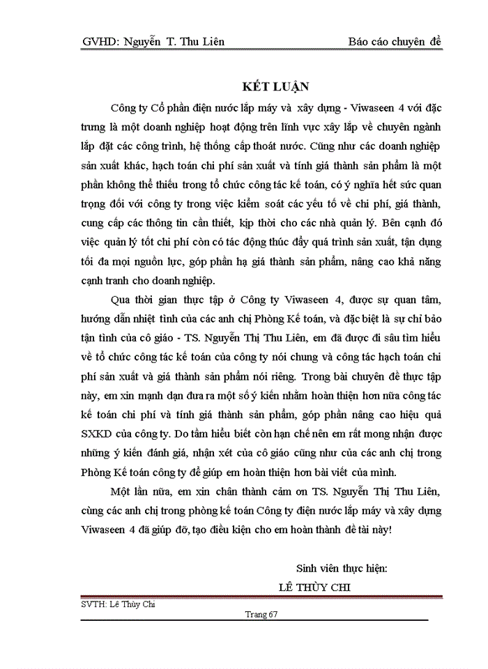 image for page Hoàn thiện kế toán chi phí sản xuất và tính giá thành sản phẩm tại Công ty Cổ phần điện nước lắp máy và xây dựng - Viwaseen 4