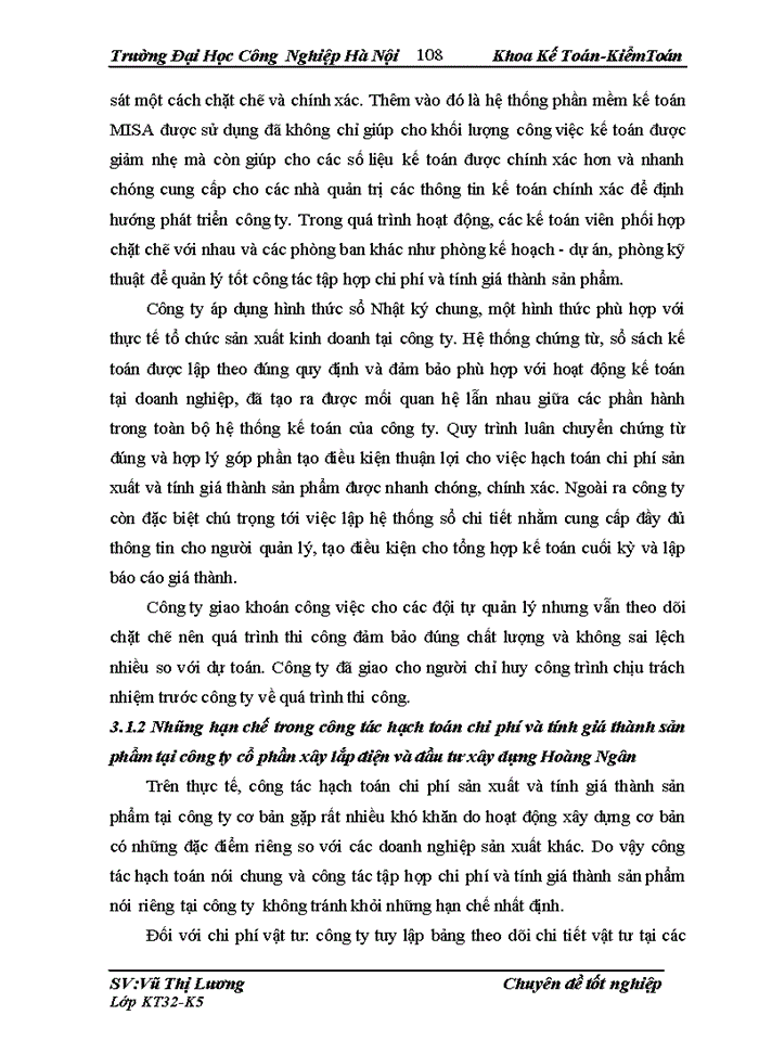 image for page Kế toán chi phí sản xuất và tính giá thành sản phẩm tại công ty cổ phần xây lắp điện và đầu tư xây dựng Hoàng Ngân