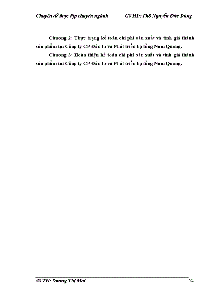 image for page Hoàn thiện kế toán chi phí sản xuất và tính giá thành sản phẩm tại Công ty CP Đầu tư và Phát triển hạ tầng Nam Quang