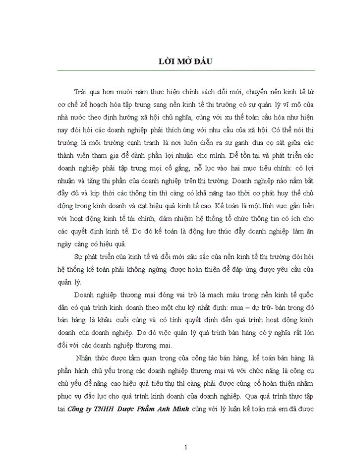 image for page Hoàn thiện công tác kế toán bán hàng tại Công ty TNHH Dược Phẩm Anh Minh