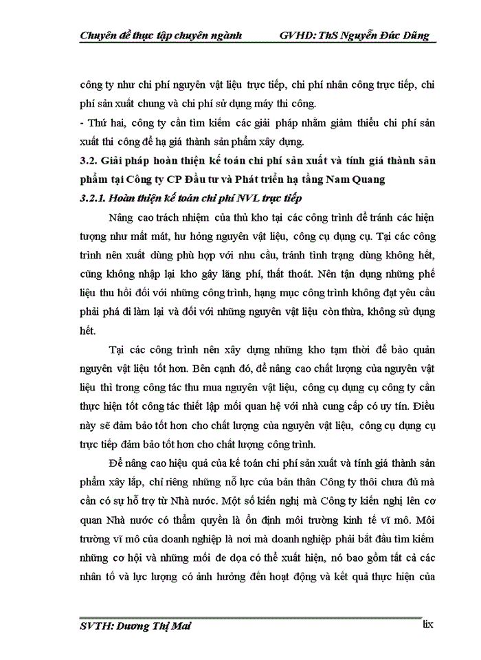 image for page Hoàn thiện kế toán chi phí sản xuất và tính giá thành sản phẩm tại Công ty CP Đầu tư và Phát triển hạ tầng Nam Quang