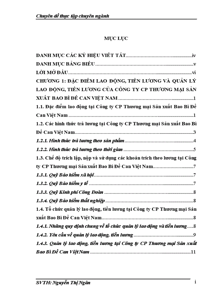 Hoàn thiện kế toán tiền lương và các khoản trích theo lương tại Công ty CP Thương mại Sản xuất Bao Bì Đề Can Việt Nam
