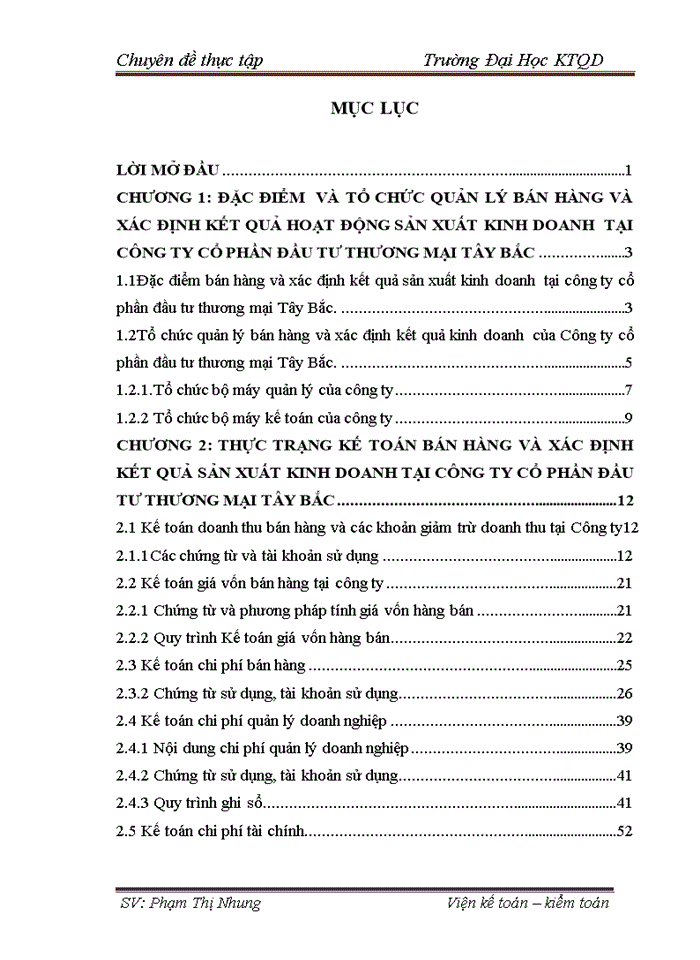 image for page Hoàn thiện kế toán bán hàng và xác định kết quả kinh doanh tại Công ty cổ phần đầu tư thương mại Tây Bắc
