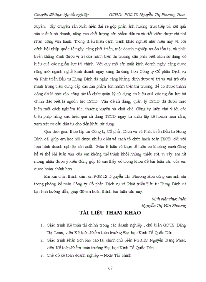 image for page Hoàn thiện kế toán tài sản cố định hữu hình (TSCĐHH) tại Công ty Cổ phần Dịch vụ và Phát triển Đầu tư Hưng Bình