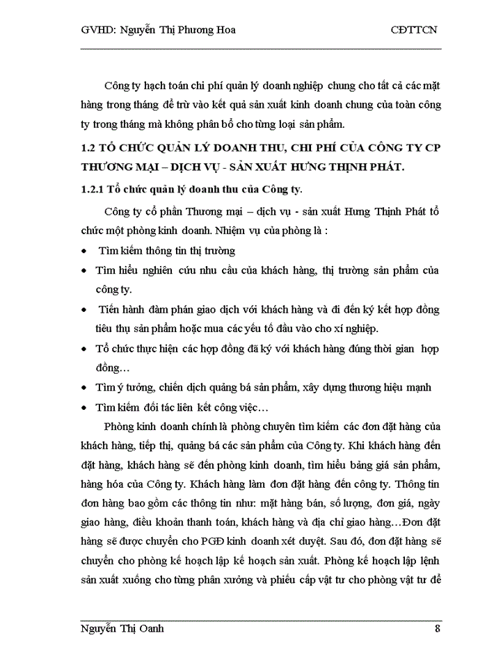 image for page Hoàn thiện kế toán doanh thu, chi phí và kết quả kinh doanh tại Công ty CP Thương mại – dịch vụ - sản xuất Hưng Thịnh Phát