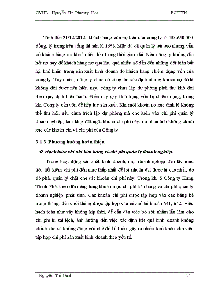 image for page Hoàn thiện kế toán doanh thu, chi phí và kết quả kinh doanh tại Công ty CP Thương mại – dịch vụ - sản xuất Hưng Thịnh Phát