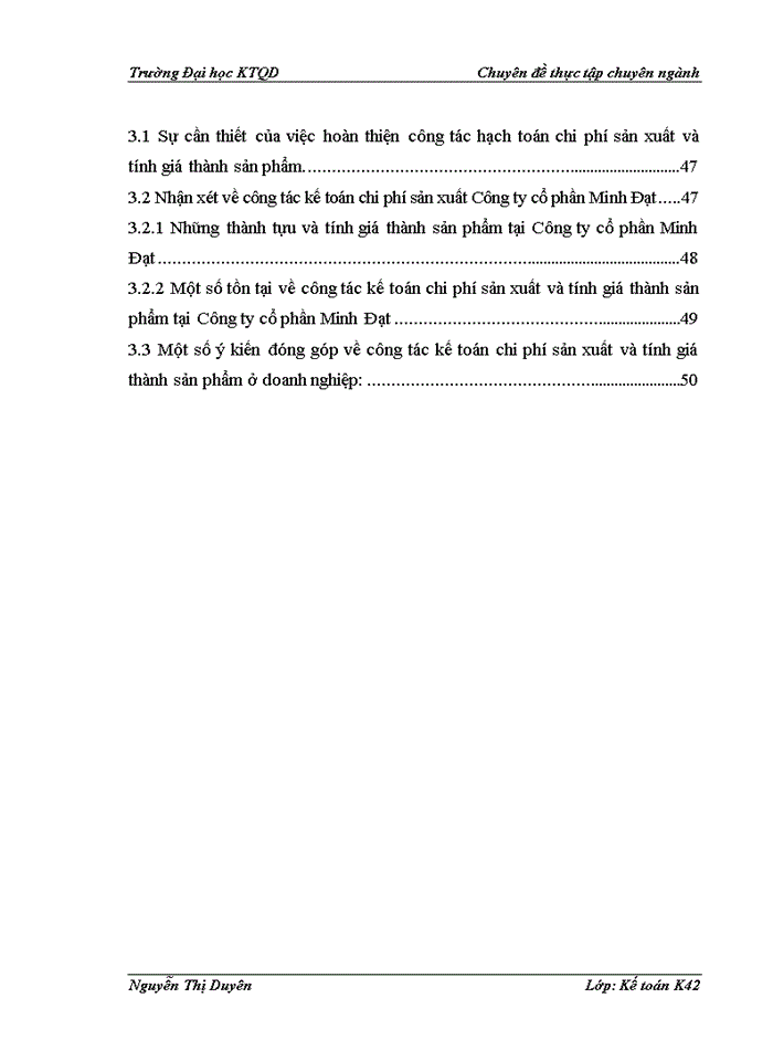 Hạch toán kế toán chi phí sản xuất và tính gía thành sản phẩm ở Công ty TNHH TM và DV Minh Đạt