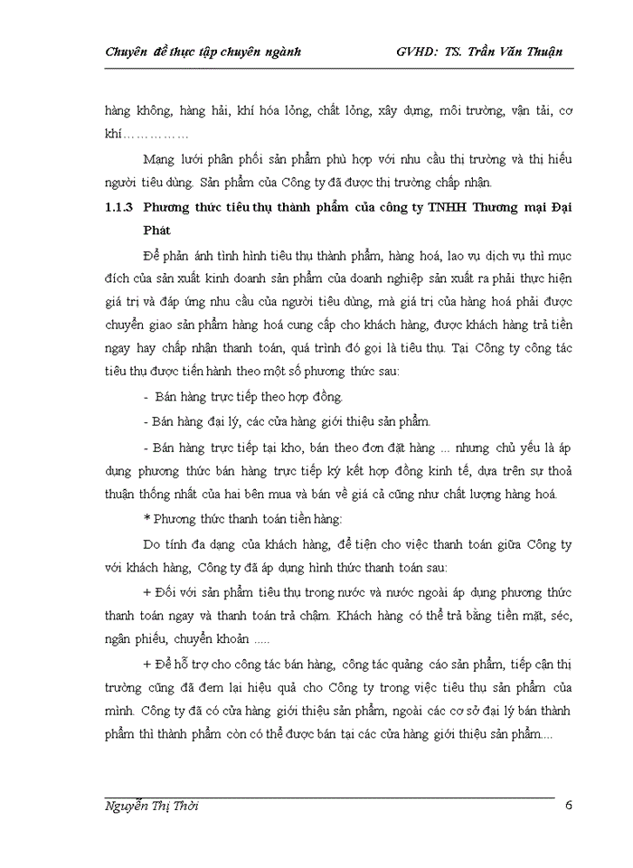 image for page Hoàn thiện công tác kế toán tiêu thụ thành phẩm và xác định kết quả tiêu thụ thành phẩm tại công ty TNHH Thương mại Đại Phát