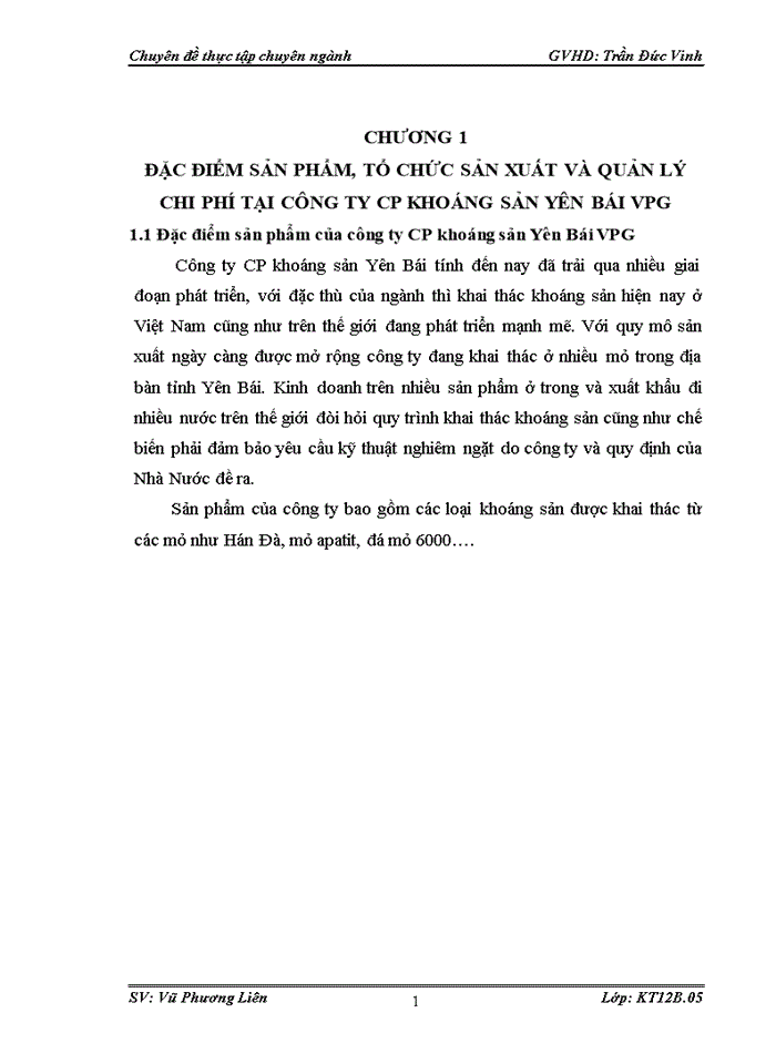image for page Hoàn thiện kế toán chi phí sản xuất và tính giá thành sản phẩm tại công ty cổ phần khoáng sản yên bái VPG
