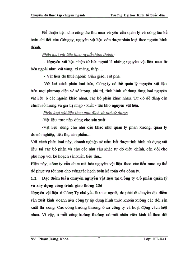image for page Hoàn thiện công tác kế toán nguyên vật liệu tại Công ty Cổ phần quản lý và xây dựng công trình giao thông 236