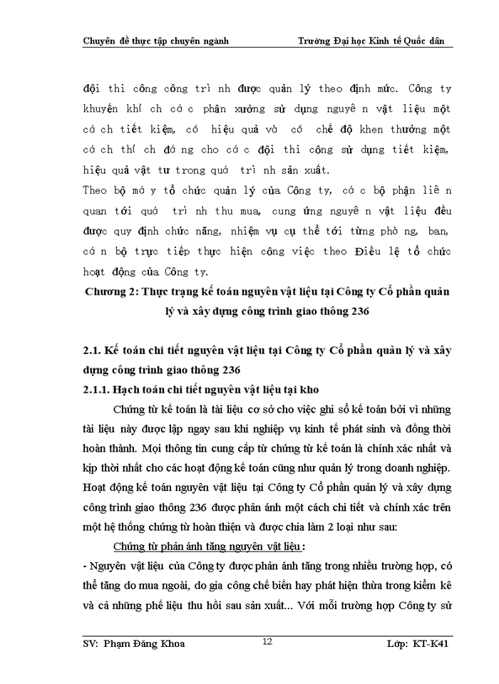image for page Hoàn thiện công tác kế toán nguyên vật liệu tại Công ty Cổ phần quản lý và xây dựng công trình giao thông 236