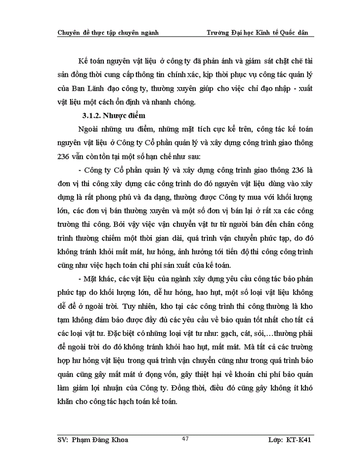 image for page Hoàn thiện công tác kế toán nguyên vật liệu tại Công ty Cổ phần quản lý và xây dựng công trình giao thông 236