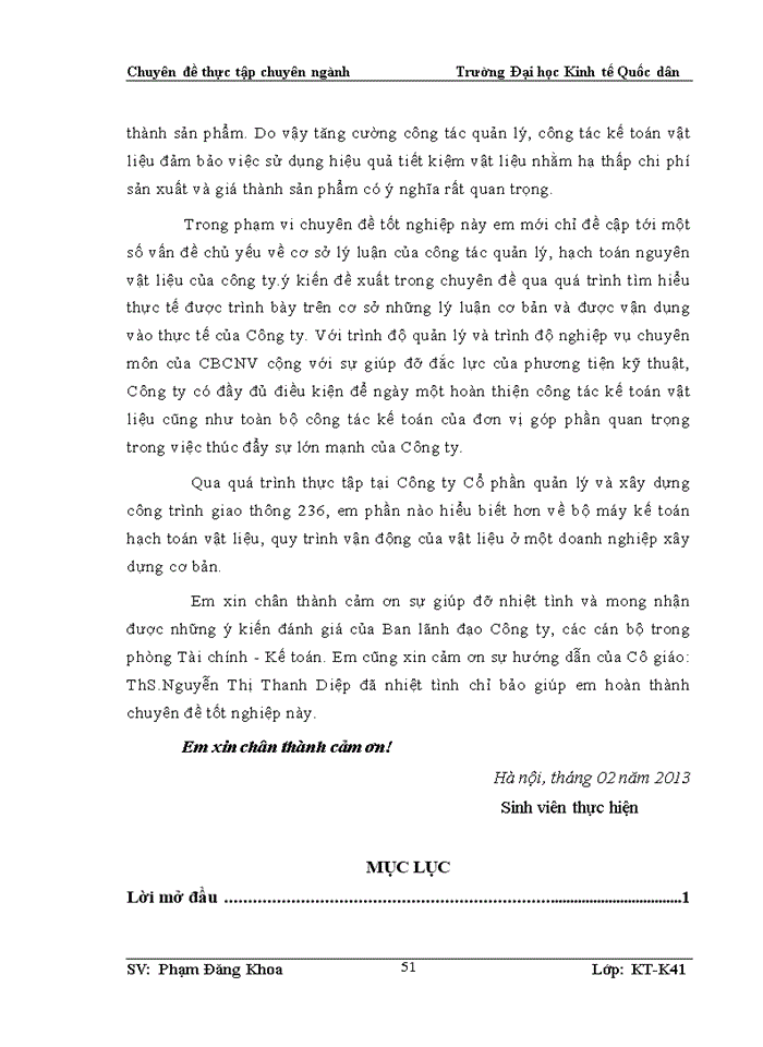 image for page Hoàn thiện công tác kế toán nguyên vật liệu tại Công ty Cổ phần quản lý và xây dựng công trình giao thông 236