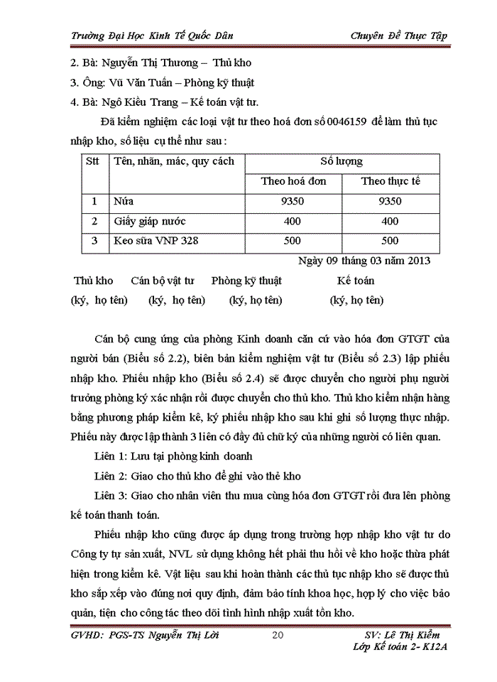 image for page Hoàn thiện kế toán nguyên vật liệu tại Công ty TNHH một thành viên Dân thắng