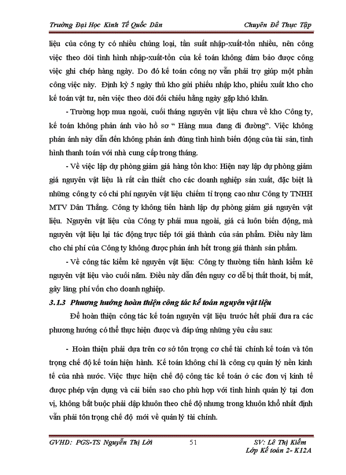 image for page Hoàn thiện kế toán nguyên vật liệu tại Công ty TNHH một thành viên Dân thắng
