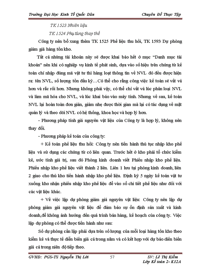 image for page Hoàn thiện kế toán nguyên vật liệu tại Công ty TNHH một thành viên Dân thắng