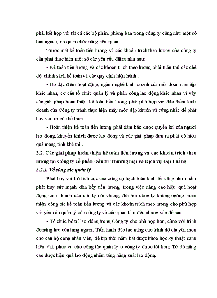 image for page Hoàn thiện kế toán tiền lương và các khoản trích theo lương tại Công ty Cổ phần Đầu tư Thương mại và Dịch vụ Đại Thắng