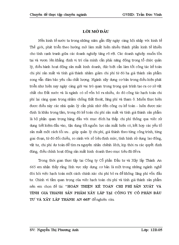 image for page Hoàn thiện kế toán chi phí sản xuất và tính giá thành sản phẩm xây lắp tại công ty cổ phần đầu tư và xây lắp thành an 665