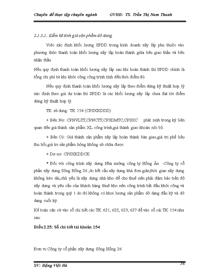 image for page Hoàn thiện kế toán chi phí sản xuất và tính giá thành sản phẩm xây lắp tại Công ty cổ phần xây dựng Sông Hồng 26