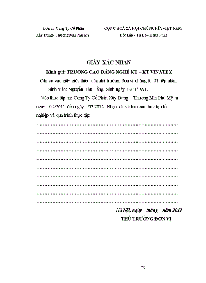 image for page Kế toán NVL – CCDC tại Công ty Công ty cổ phần xây dựng – Thương mại Phú Mỹ