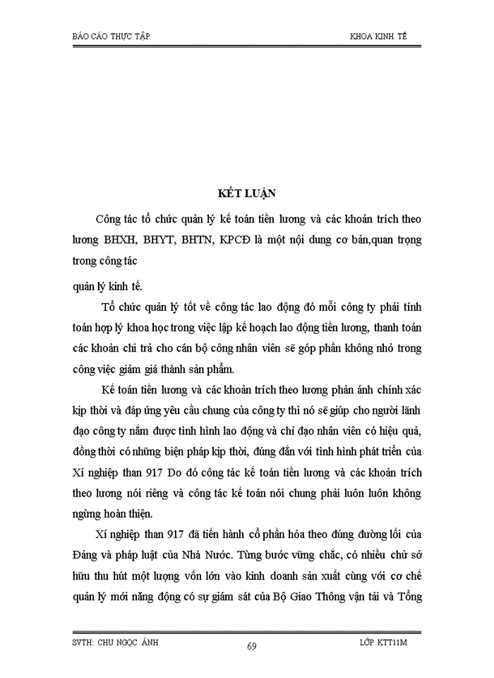 image for page Kế toán tiền lương và các khoản trích theo lương tại Xí nghiệp than 917