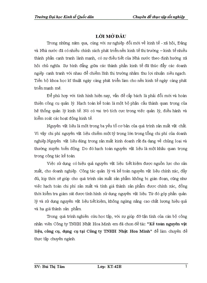image for page Kế toán nguyên vật liệu, công cụ, dụng cụ tại Công ty TNHH Nhật Hoa Minh