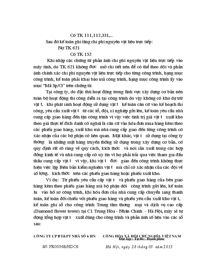 image for page Hoàn thiện kế toán tập hợp chi phí sản xuất và tính giá thành sản phẩm xây lắp tại Công ty cổ phần đầu tư và phát triển nhà số 6 Hà Nội