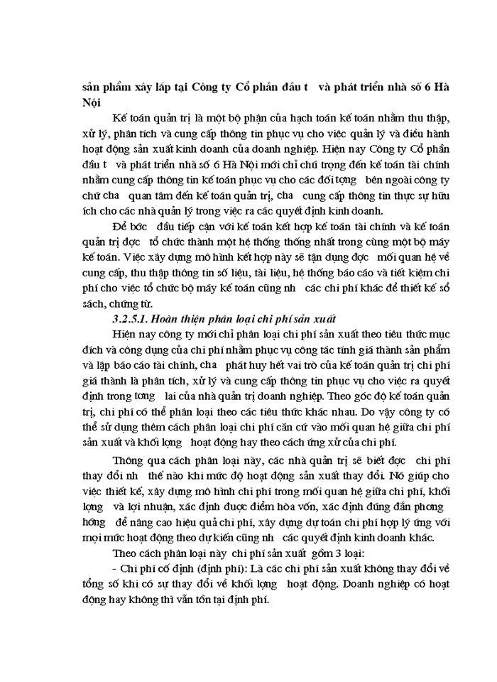 image for page Hoàn thiện kế toán tập hợp chi phí sản xuất và tính giá thành sản phẩm xây lắp tại Công ty cổ phần đầu tư và phát triển nhà số 6 Hà Nội