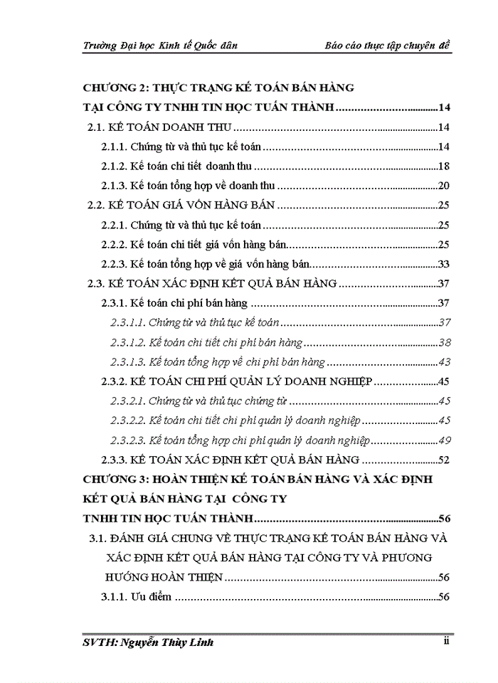 Hoàn thiện kế toán bán hàng và xác định kết quả bán hàng tại công ty TNHH TIN HỌC TUẤN THÀNH