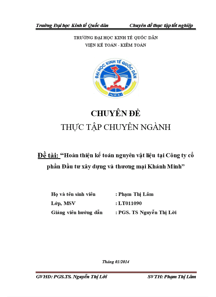 image for page Hoàn thiện kế toán nguyên vật liệu tại Công ty cổ phần Đầu tư xây dựng và thương mại Khánh Minh