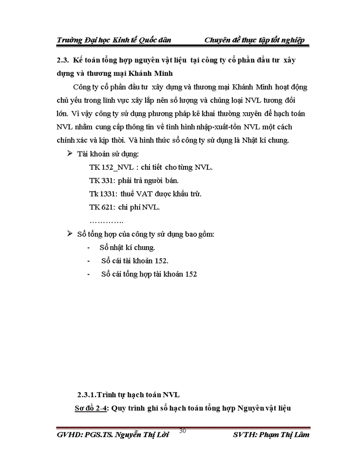 image for page Hoàn thiện kế toán nguyên vật liệu tại Công ty cổ phần Đầu tư xây dựng và thương mại Khánh Minh