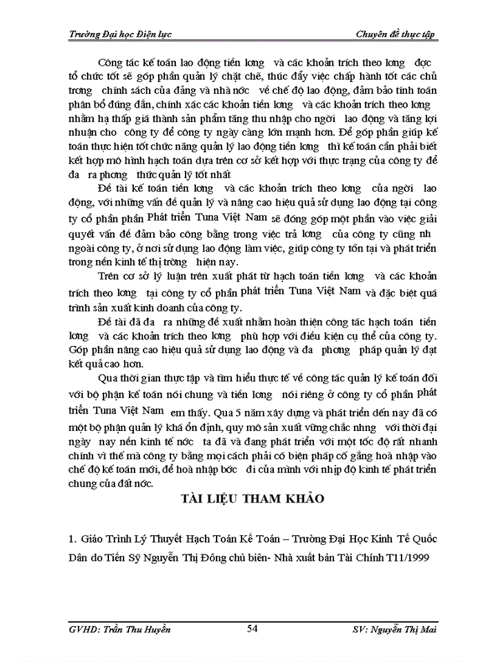 image for page Kế toán tiền lương và các khoản trích theo lương tại công ty cổ phần phát triển Tuna Việt Nam