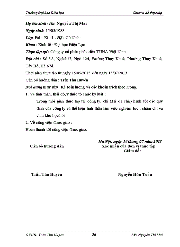 image for page Kế toán tiền lương và các khoản trích theo lương tại công ty cổ phần phát triển Tuna Việt Nam