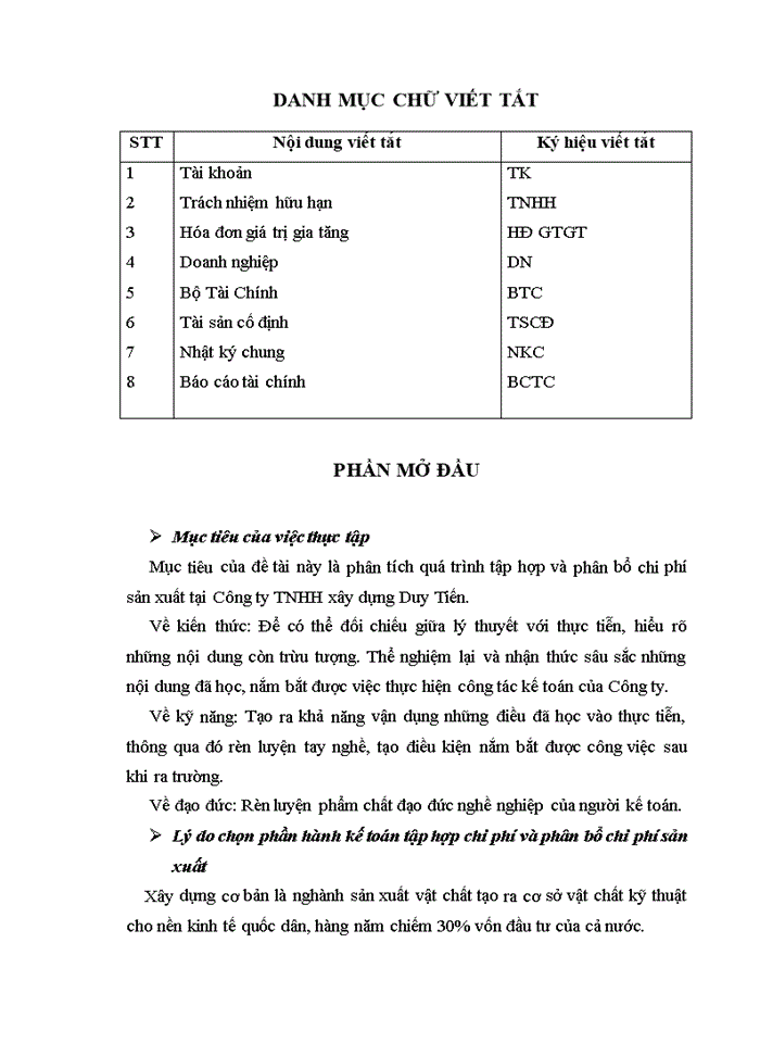 image for page Kế toán tập hợp và phân bổ chi phí sản xuất tại Công ty TNHH xây dựng Duy Tiến
