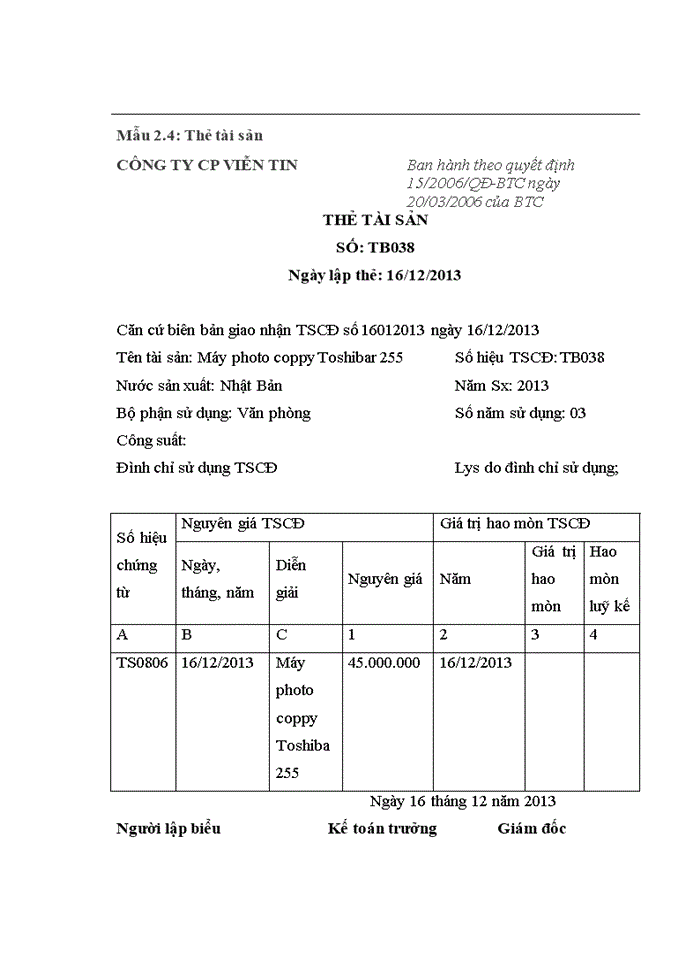 image for page Hoàn thiện kế toán tài sản cố định hữu hình tại công ty cổ phần Viễn Tin