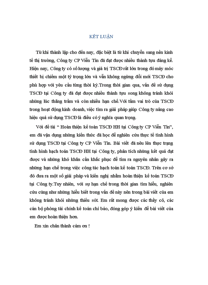 image for page Hoàn thiện kế toán tài sản cố định hữu hình tại công ty cổ phần Viễn Tin