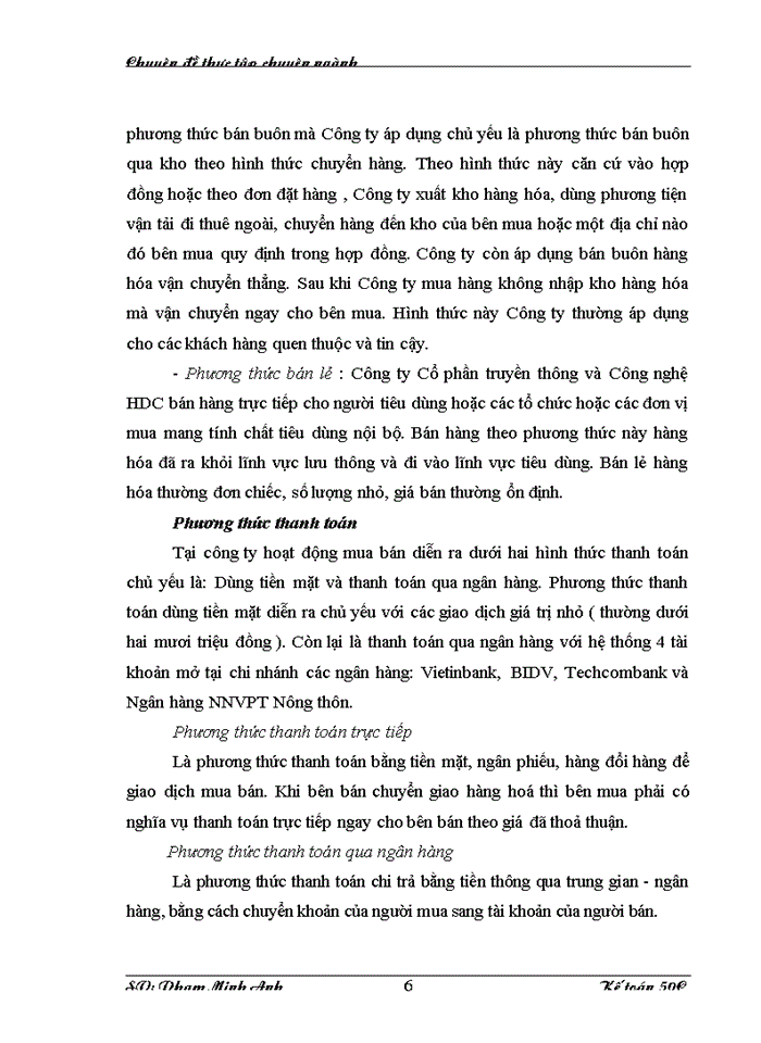 image for page Hoàn thiện công tác kế toán bán hàng tại Công ty Cổ phần Truyền thông và Công nghệ HDC